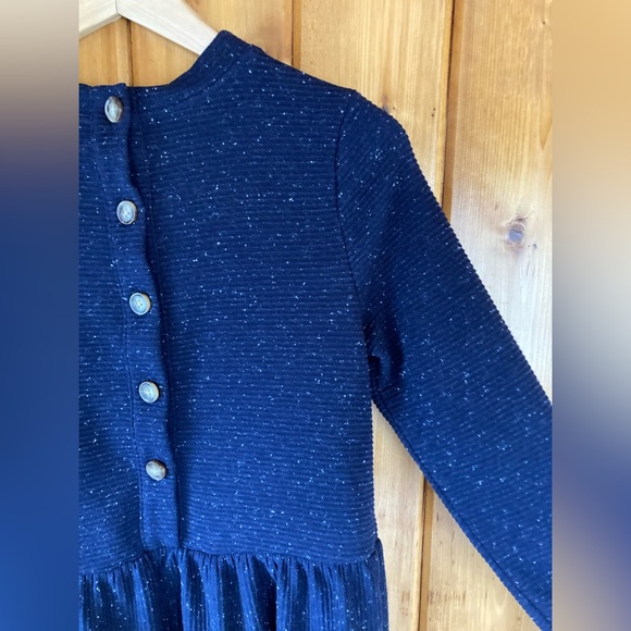 Loft Petite Small Marled Navy Blue Sweater Dress - Picture 3 of 4